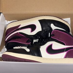 Jordan Black and Purple Women's Sneakers